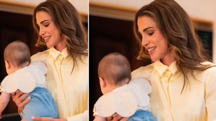 Küçük torunuyla sürpriz yaptı... Maşallah ikizine de