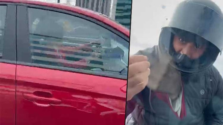 Şişlide trafik tartışması... Aracı yumrukladı Camı indirsene diyerek tehdit etti