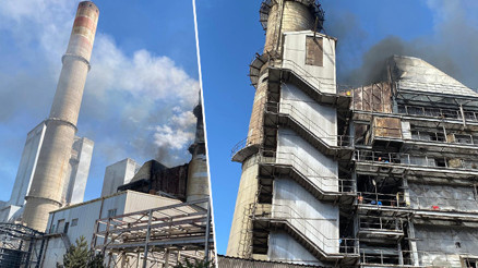 Termik Santralde çıkan yangın kontrol altına alındı