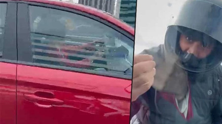 Şişlide trafik tartışması... Aracı yumrukladı Camı indirsene diyerek tehdit etti
