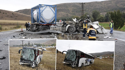Son dakika... Sivasta TIR ile yolcu otobüsü çarpıştı: 3ü ağır 18 yaralı