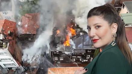 Ahşap binada çıkan yangın 4 binaya sıçradı Ünlü oyuncunun evi alevlere teslim oldu | Alevlerin sardığı bina çöktü Ahşap binada çıkan yangın 4 binaya sıçradı Ünlü oyuncunun evi alevlere teslim oldu | Alevlerin sardığı bina çöktü