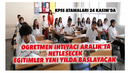 Öğretmen ihtiyacı Aralık’ta netleşecek... Akademide eğitimler yeni yılda başlayacak Öğretmen ihtiyacı Aralık’ta netleşecek... Akademide eğitimler yeni yılda başlayacak
