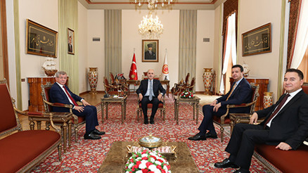 TBMM Başkanı Kurtulmuş, Arıkan, Babacan ve Davutoğlunu kabul etti