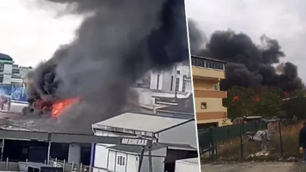 İstanbul Ataşehirde fabrika yangını