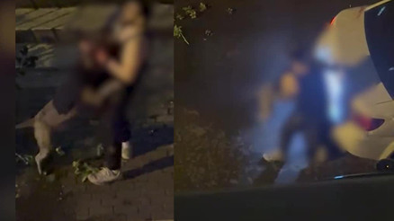 Beslediği pitbull saldırdı, sokak ortasında acı içinde kıvrandı... Yardım et ağabey