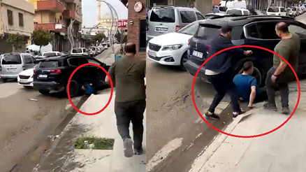 Tartıştığı kişiyi cip ile ezdi O anlar kamerada