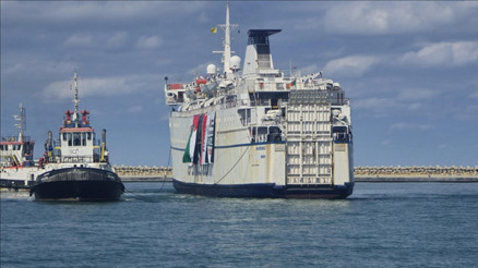 Türkiyenin Gazzeye umut taşıyan 17. İyilik Gemisi, El-Ariş Limanına ulaştı