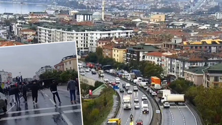 D-100 Karayolunda TIR devrildi Yol trafiğe yeniden açıldı