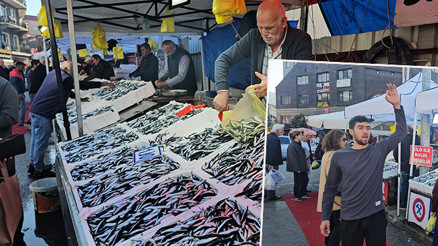Vatandaş ucuz hamsi almak için tezgahlara koştu Fiyatı 100 liranın altına düştü Vatandaş ucuz hamsi almak için tezgahlara koştu Fiyatı 100 liranın altına düştü