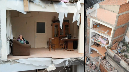 4 katlı bina yıkıldı; bitişteki apartman duvarsız kaldı Zeytinburnunda inanılmaz görüntü