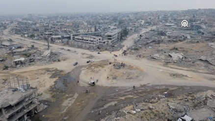 Han Yunus’un Doğu mahallelerinde yıkım havadan görüntülendi
