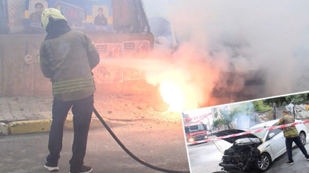 Yer altındaki elektrik kablolarından kıvılcım çıktı Otomobil alev aldı: 5 gündür elektriklerimiz yok Yer altındaki elektrik kablolarından kıvılcım çıktı Otomobil alev aldı: 5 gündür elektriklerimiz yok