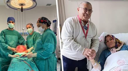 Karın ağrısı ve şişkinlik şikayetiyle hastaneye gitti Karnından 8,5 kiloluk kitle çıkarıldı