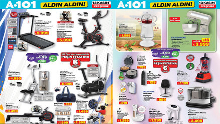 SATIŞTA A101 ALDIN ALDIN KATALOĞU BU HAFTA 13 KASIM 2025 || A101 aktüel afişi bu Perşembe ürünleri neler A101 broşürü ile kondisyon bisikleti, para sayma makinesi, katlanır koşu bandı ve epilasyon seti raflara geldi