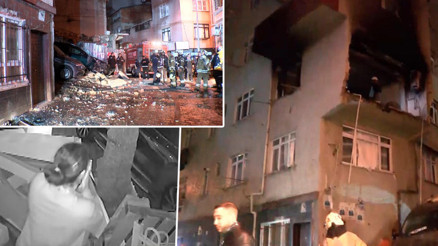 Kağıthanede 6 katlı binadaki patlamadan yeni görüntüler Alev topu yükseldi Kağıthanede 6 katlı binadaki patlamadan yeni görüntüler Alev topu yükseldi
