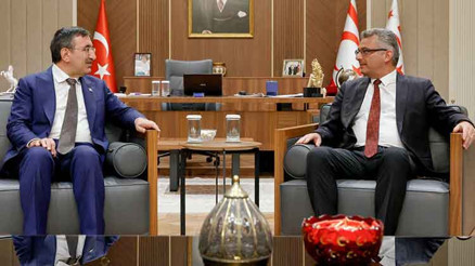 KKTC Cumhurbaşkanı Erhürman, Cumhurbaşkanı Yardımcısı Yılmaz ile görüştü