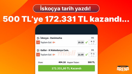 İskoçya tarih yazdı 500 TL’ye 172.331 TL kazandı...