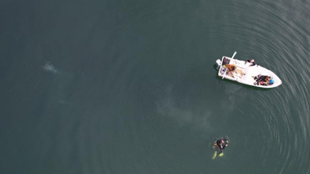 Sapanca Gölündeki endişelendiren kabarcıklar su altından ve havadan görüntülendi