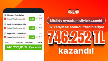 3 maçın İlk Yarı/Maç sonucu skoru bildi 50 TL’ye 746.252 TL kazandı...