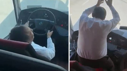 Otobüsteki görüntüler üzerine polis harekete geçti: Şoföre işlem yapıldı