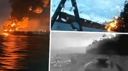 Son dakika haberi... Karadenizde iki gemide patlama meydana gelmişti Ukrayna gemiye saldırı anını paylaştı