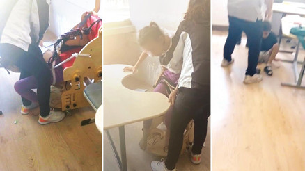 Otizmli çocukları sıralara bağladılar... İnsanlığınız batsın