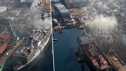 Son dakika... Tuzlada tersanedeki gemide çıkan yangın söndürüldü