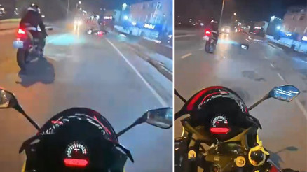 Sultanbeylide motosiklet sürücüsünün hayatını kaybettiği kaza kamerada