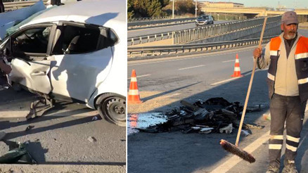 Başakşehirde feci kazada 1 can kaybı, 2 yaralı