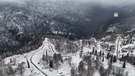 Türkiye’nin biyosfer rezervi alanı Camili Havzası beyaz örtü ile kaplandı