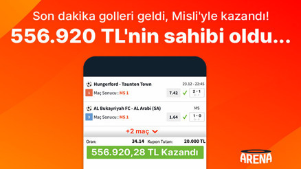 Son dakika golleri geldi, Misliyle kazandı 556.920 TLnin sahibi oldu...