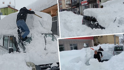 2 gün boyunca aralıksız yağdı: Şehir kar altında kaldı, vatandaşlar aracını güçlükle çıkardı