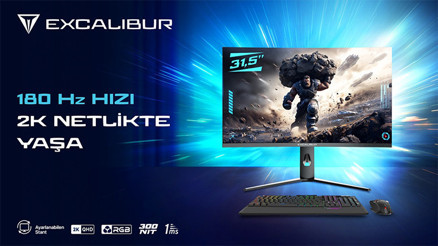 Üstün Çözünürlük, Sınırları Zorlayan Hız: Excalibur 31.5” 2K 180Hz Curved Monitör
