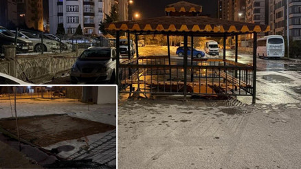 Şiddetli rüzgar, kamelyayı yerinden söktü