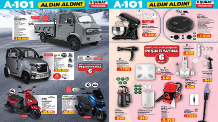 RAFLARDA A101 ALDIN ALDIN KATALOĞU BUGÜN 5 ŞUBAT 2026 (İNDİRİMLİ BROŞÜR) || A101 aktüel afişi bugünün indirimli ürünleri neler A101 broşürü ile robot süpürge, hava nemlendirici, manyetik blok, kameralı akıllı evcil hayvan besleyici satışta