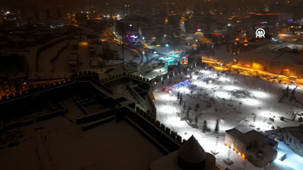 Erzurumda kar yağışı etkili oldu