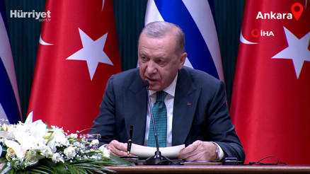 Cumhurbaşkanı Erdoğan ile Yunanistan Başbakanı Miçotakis ortak basın toplantısı düzenlendi