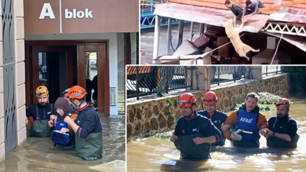 Antalyada kuvvetli yağış | Riskli alandaki vatandaşlar tahliye edildi, mahsur kalan köpekler kurtarıldı