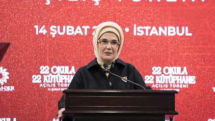 Emine Erdoğan, TOGEMDERin 22 Okula 22 Kütüphane projesinin açılış töreninde konuştu