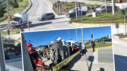 Beklemek yerine yola atladı, manevra yapan ambulans takla attı: 4 yaralı