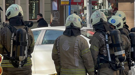 Şişlideki 9 katlı binada çıkan yangın söndürüldü