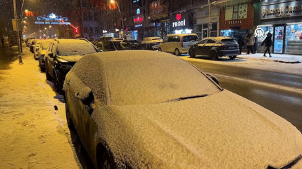 Erzurumda kar yağışı etkili oldu