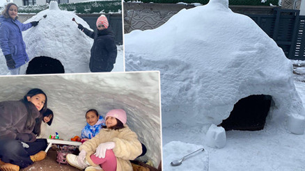 Yoğun kar yağışını fırsata çevirdiler: Kar kalınlığı 30 santimetreyi buldu Kuzey Kutbundaymış gibi hissediyoruz