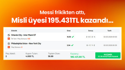 Messi frikikten attı, Misli üyesi 195.431TL kazandı…