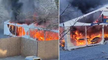 Arnavutköyde iftar çadırında yangın