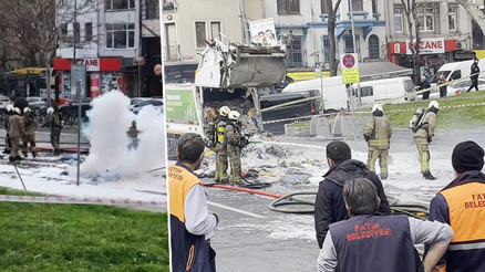 Fatihte çöp kamyonunda patlama: Cadde trafiğe kapatıldı