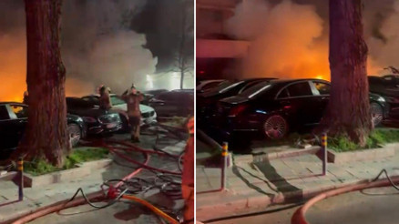 Beşiktaşta 15 lüks araç yandı Kundaklama şüphesi