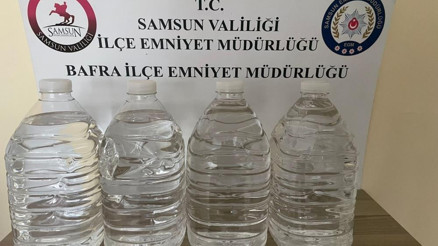 Samsun’da 20 litre etil alkol ele geçirildi
