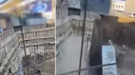 Kadıköyde istinat duvarı çöktü